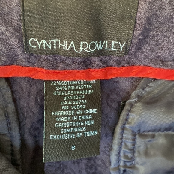 𝅺CYNTHIA Rowley navy stretch crop pants - Picture 3 of 5